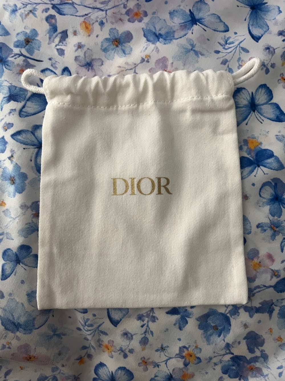 Dior Cream Drawstring Pouch